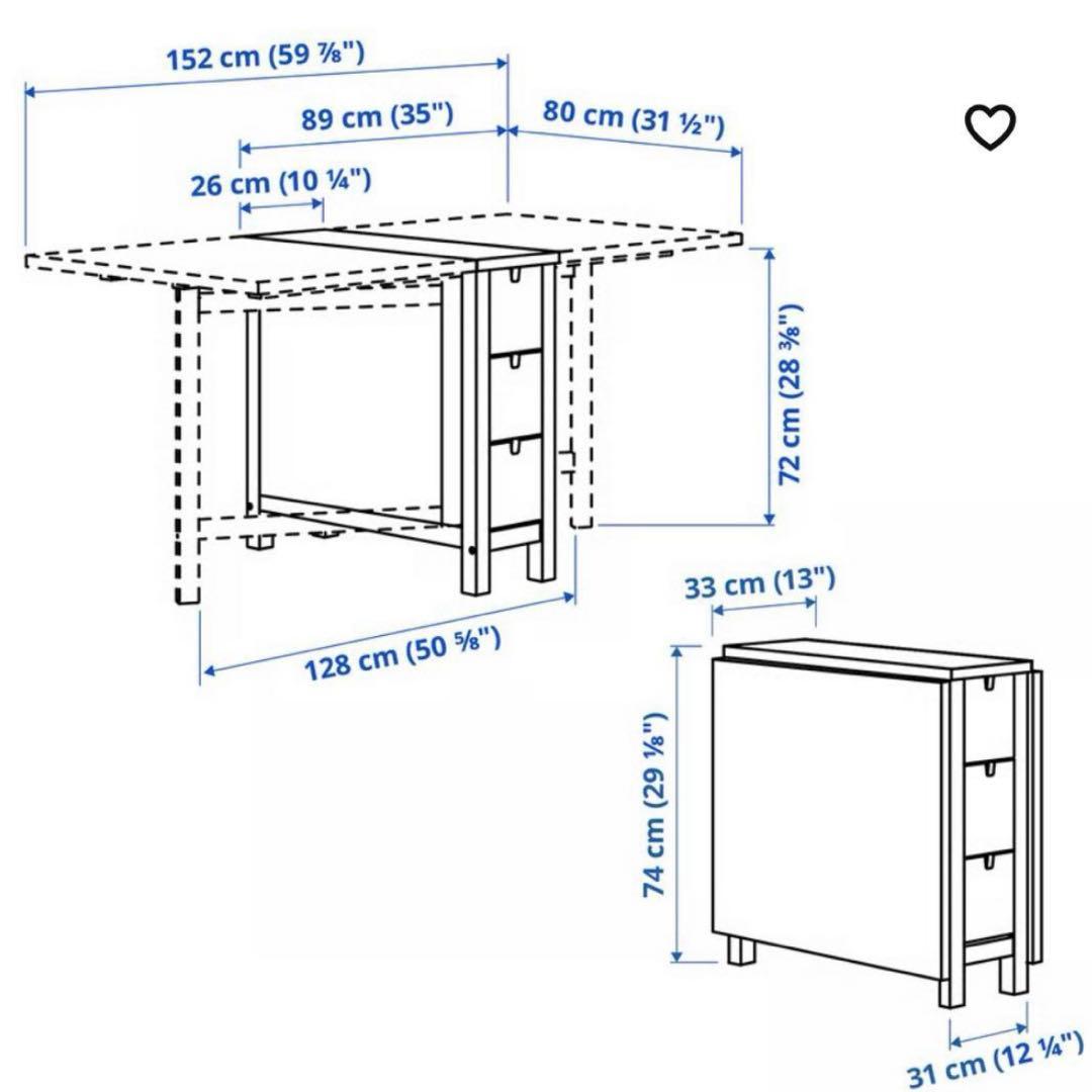 IKEA 折りたたみ ダイニングテーブル ノールデン NORDEN