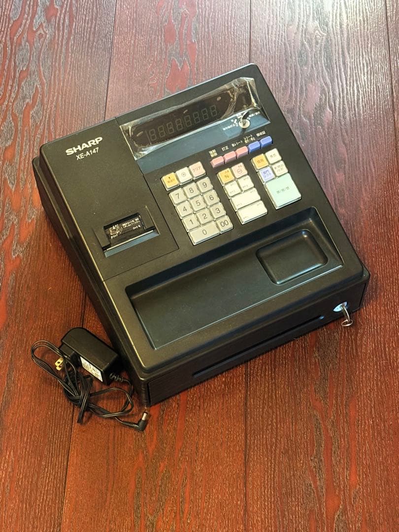 SHARP XE-A147 レジスター 黒 ACアダプター付き　美品