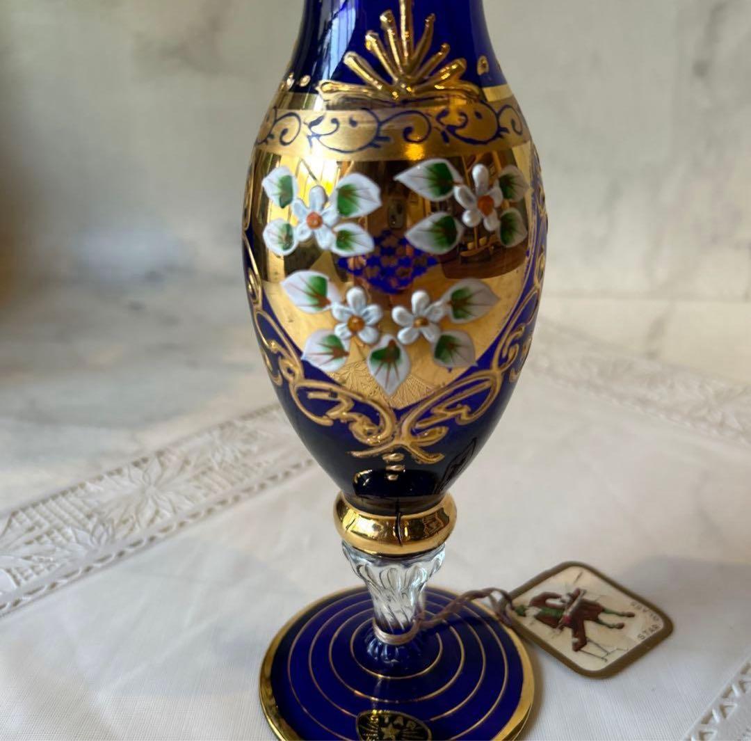 Italy製 ムラーノ ベネチアガラス 花瓶 フラワーベース