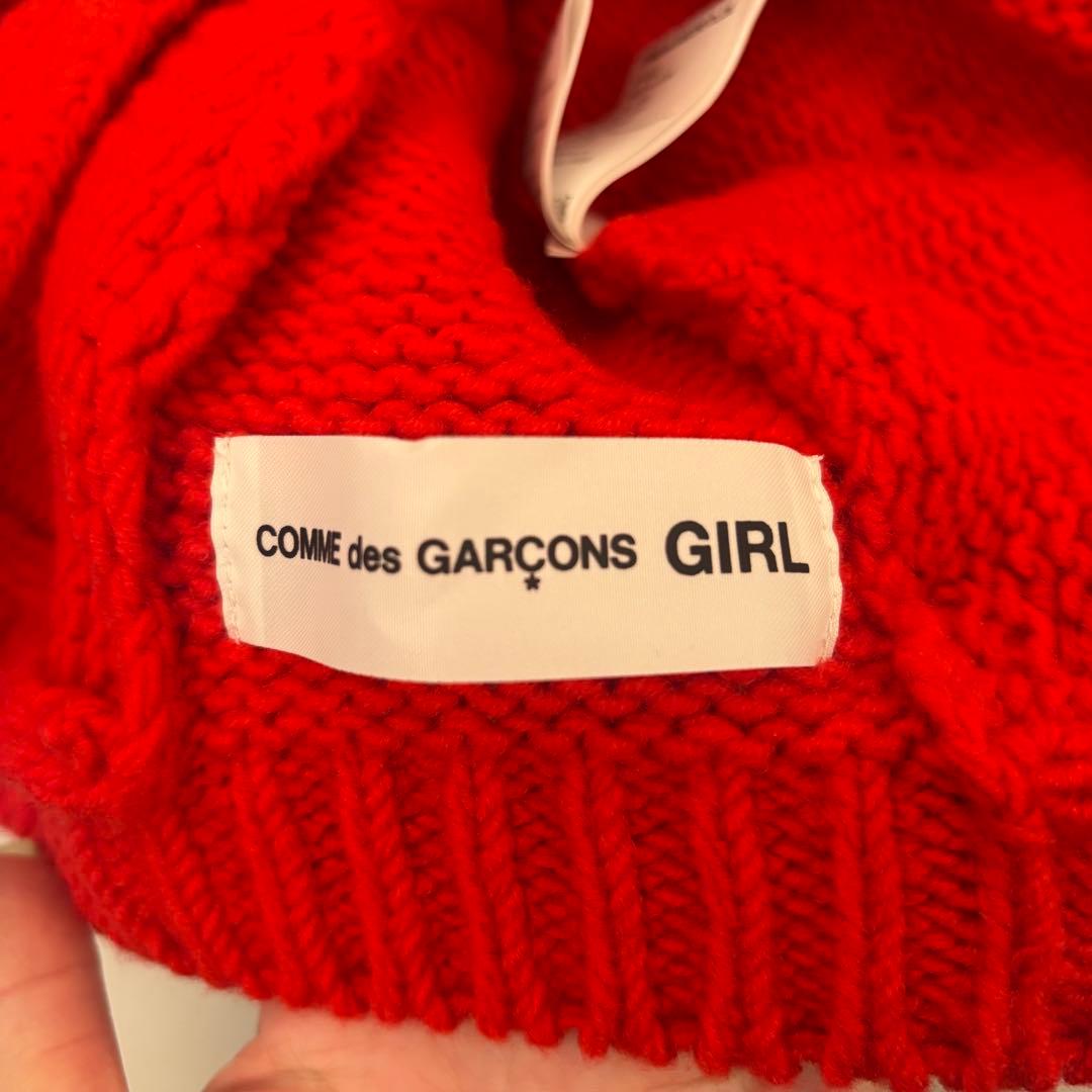2025FW コムデギャルソンガール　フード　ニット帽　赤