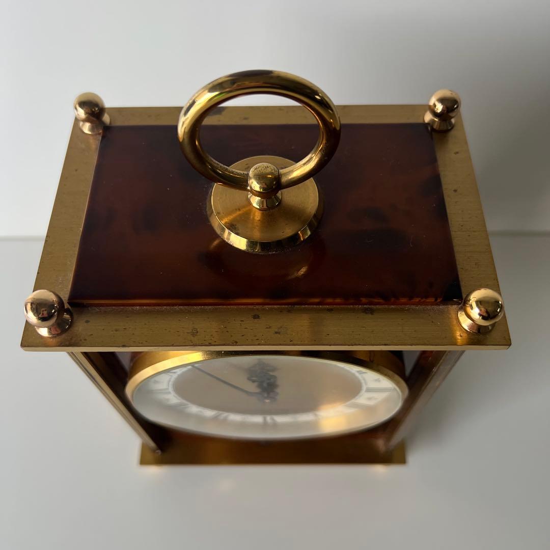 SWISS MADE ゼンマイ式置時計 鐘鳴り可 真鍮調