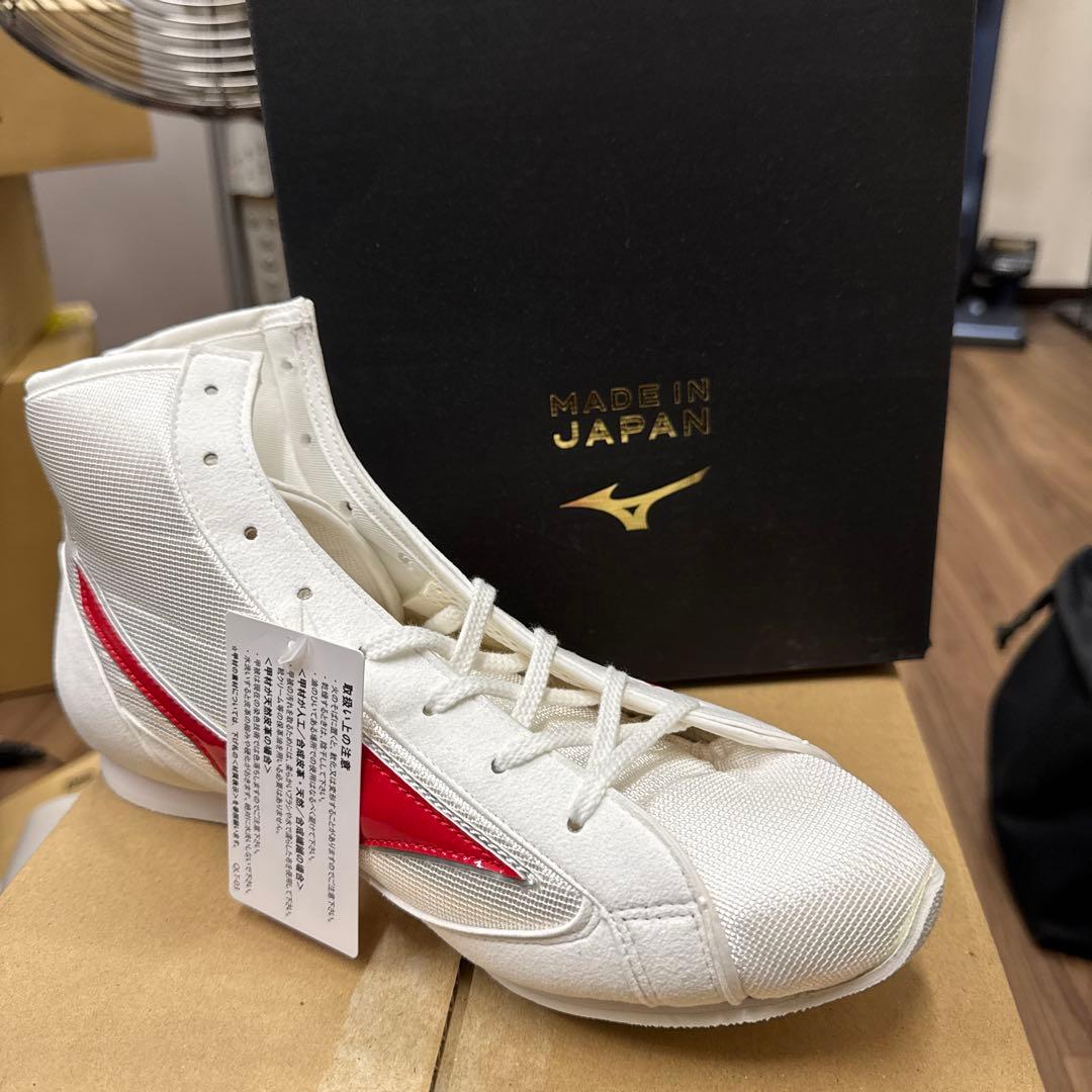 Mizuno ボクシングシューズ 日本製 ホワイト/レッド 21gx230001