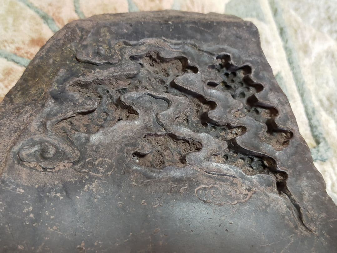 ♥中国　端渓硯　古硯　2.4kg　６　端渓　硯　骨董品