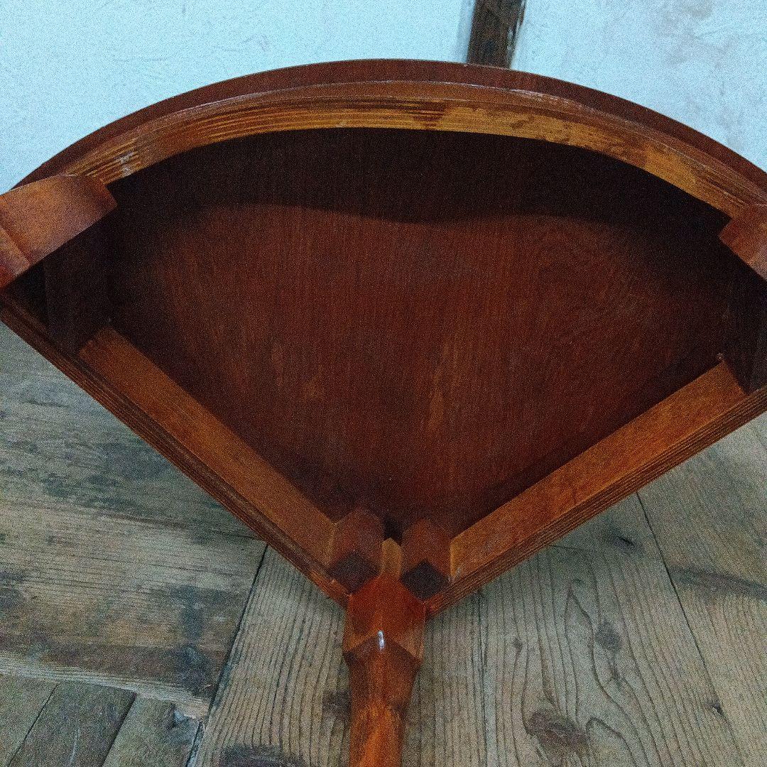 イギリス アンティーク 家具 コーナーサイドテーブル 猫脚 木製 6911d