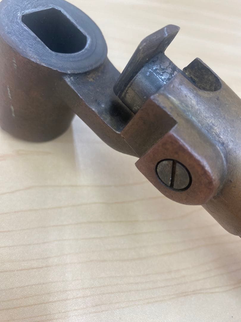 ◎⭐︎ 国鉄　ブレーキハンドル　木製グリップ　鉄道放出品　昭和レトロ　レバー　鉄道