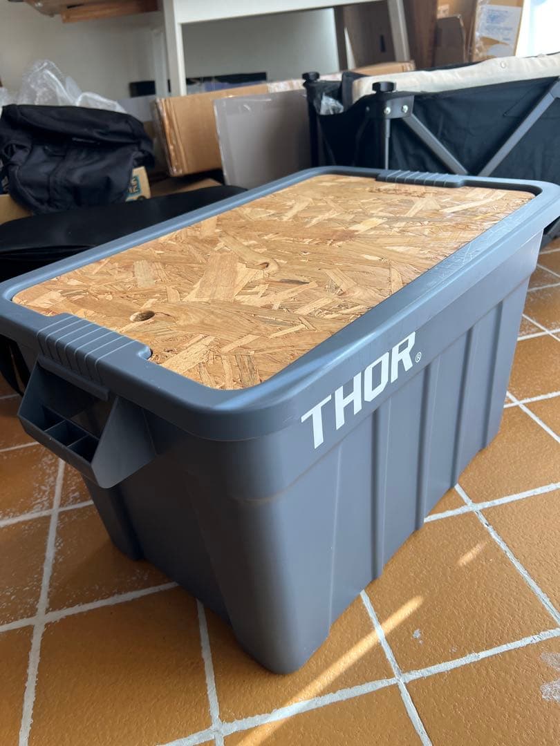 旧ロゴ THOR 収納ボックス グレー 75L 天板付き