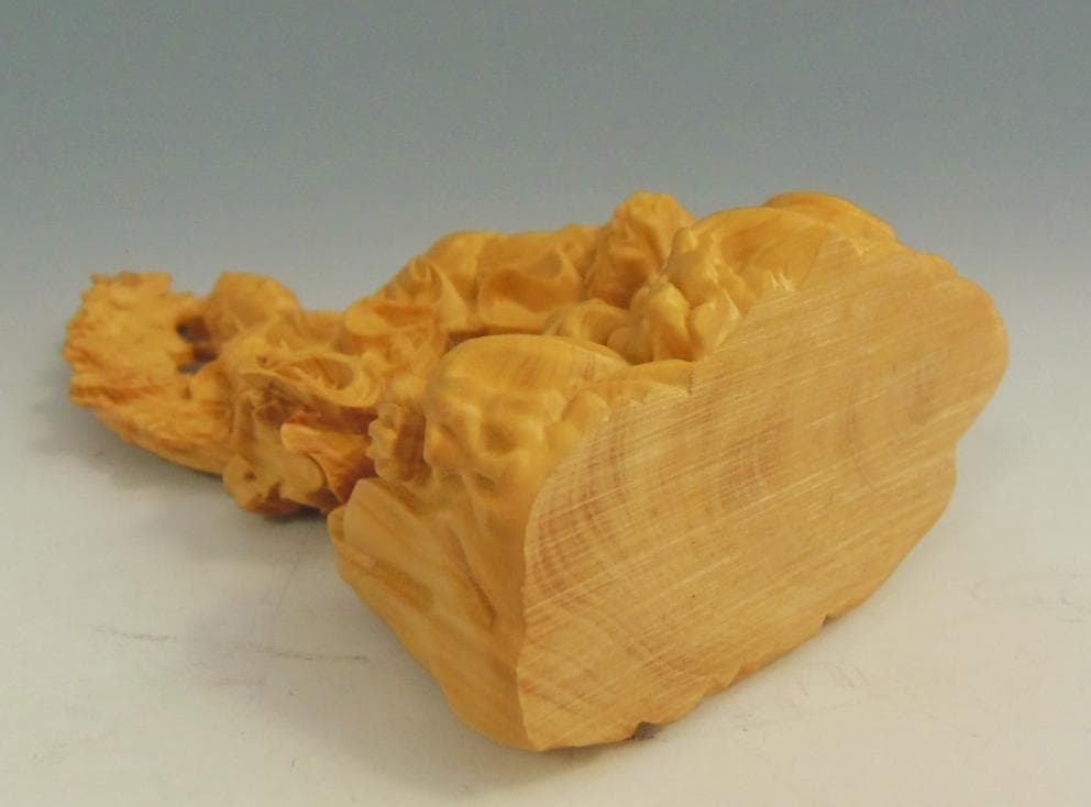 お値打ち価格! 木彫 三日月観音菩薩像 観音様 柘植