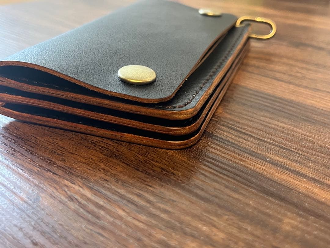 茶芯　トラッカーウォレット　栃木レザー　003