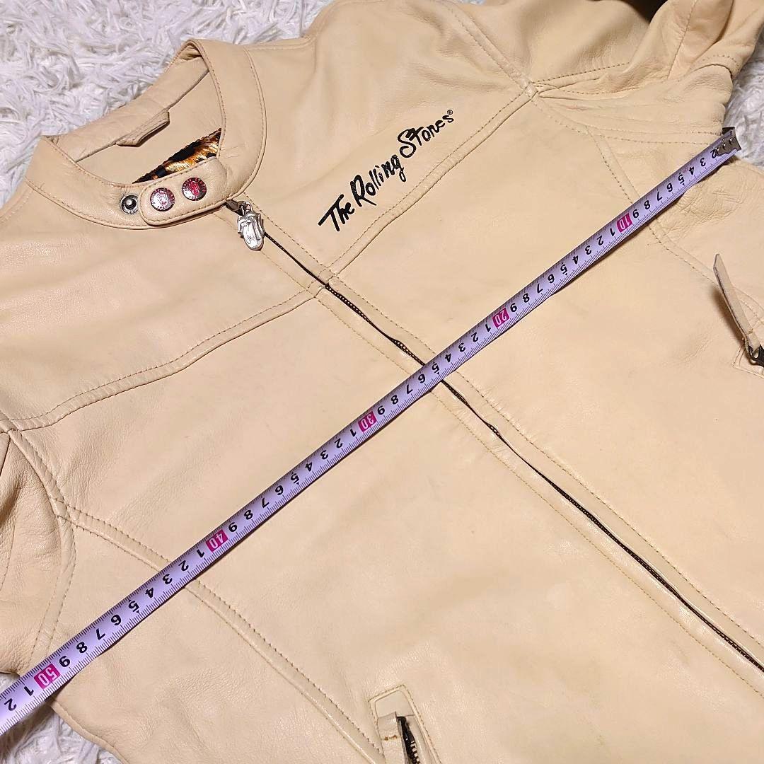 【超希少】ローリングストーンズ 羊革 バック刺繍 シングルライダース L