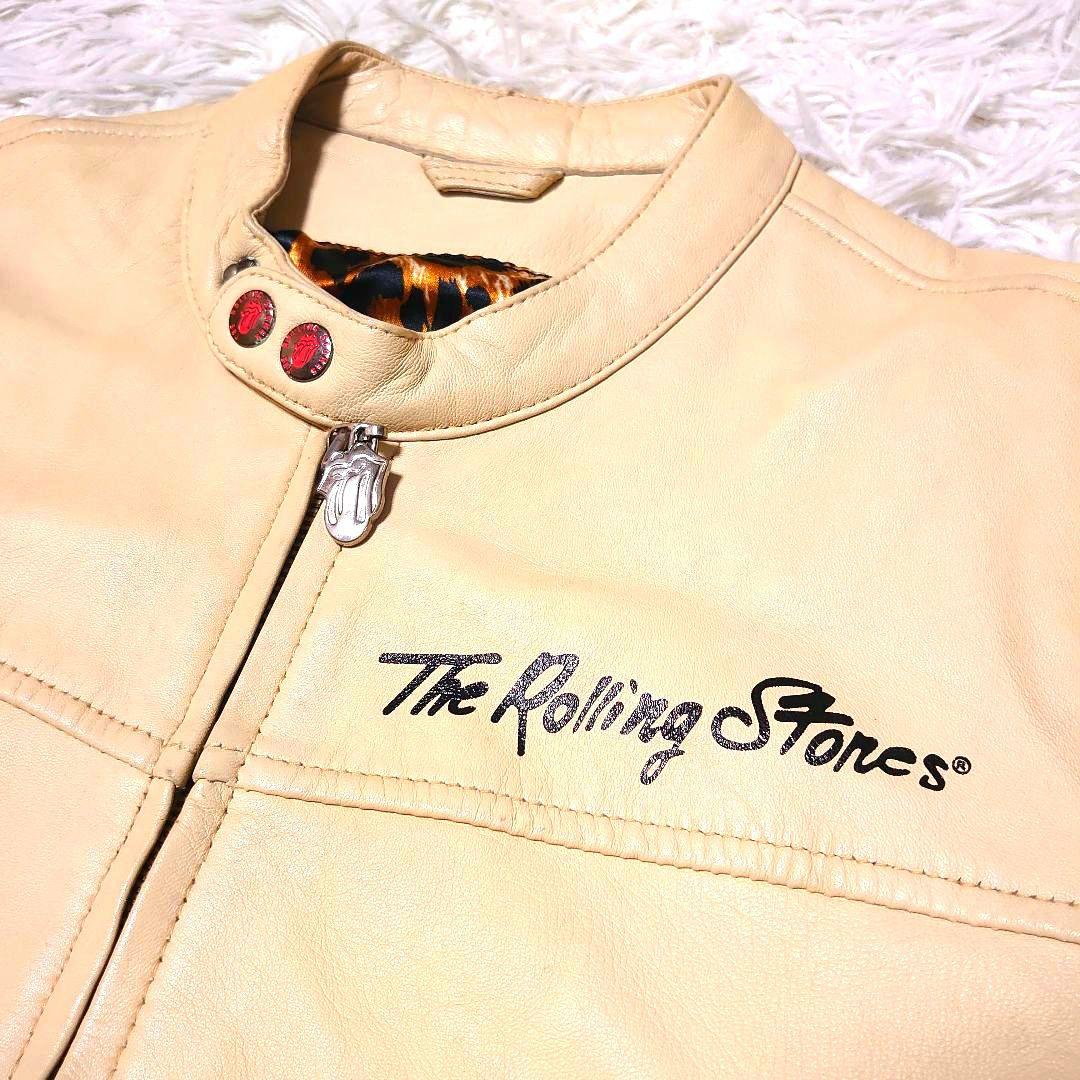 【超希少】ローリングストーンズ 羊革 バック刺繍 シングルライダース L