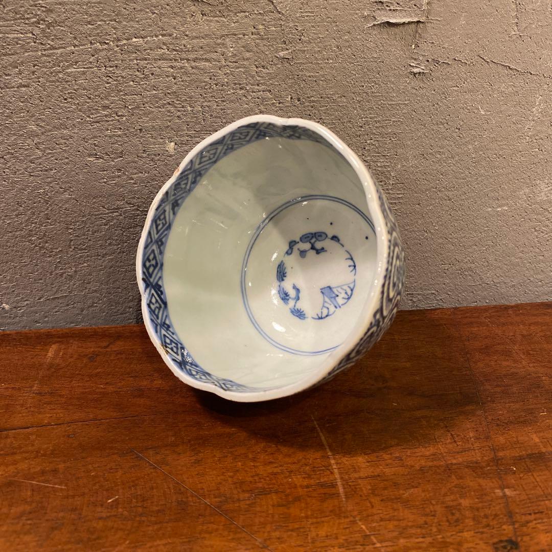 江戸時代 骨董品 そば猪口 蛸唐草紋様 湯呑み 成化年製 古伊万里 染め付け