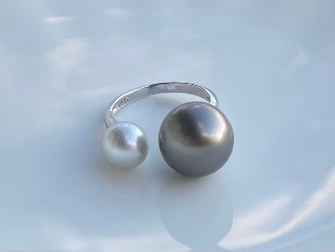 黒蝶真珠 南洋パール あこや真珠ブルー系 s925マット感 上品 ハイブランド