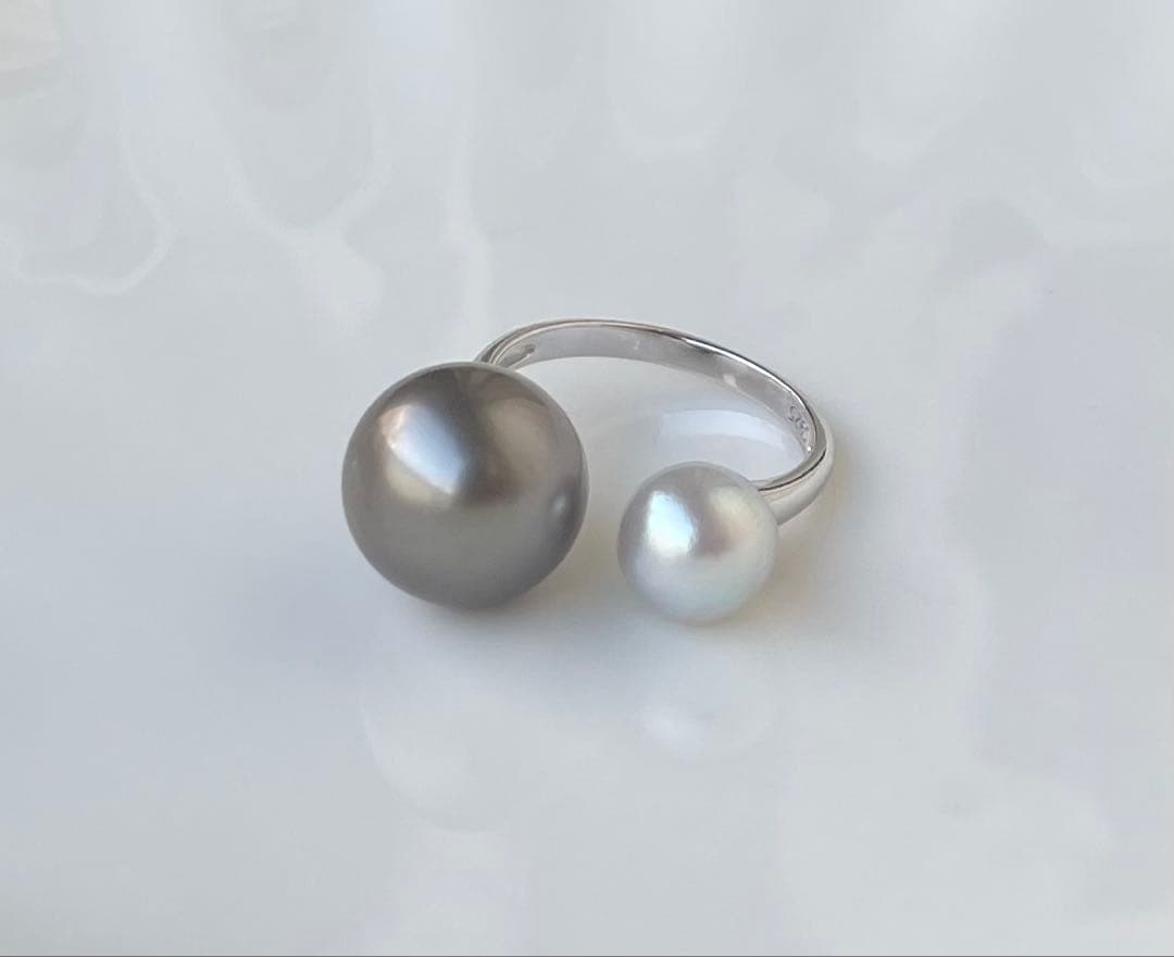 黒蝶真珠 南洋パール あこや真珠ブルー系 s925マット感 上品 ハイブランド