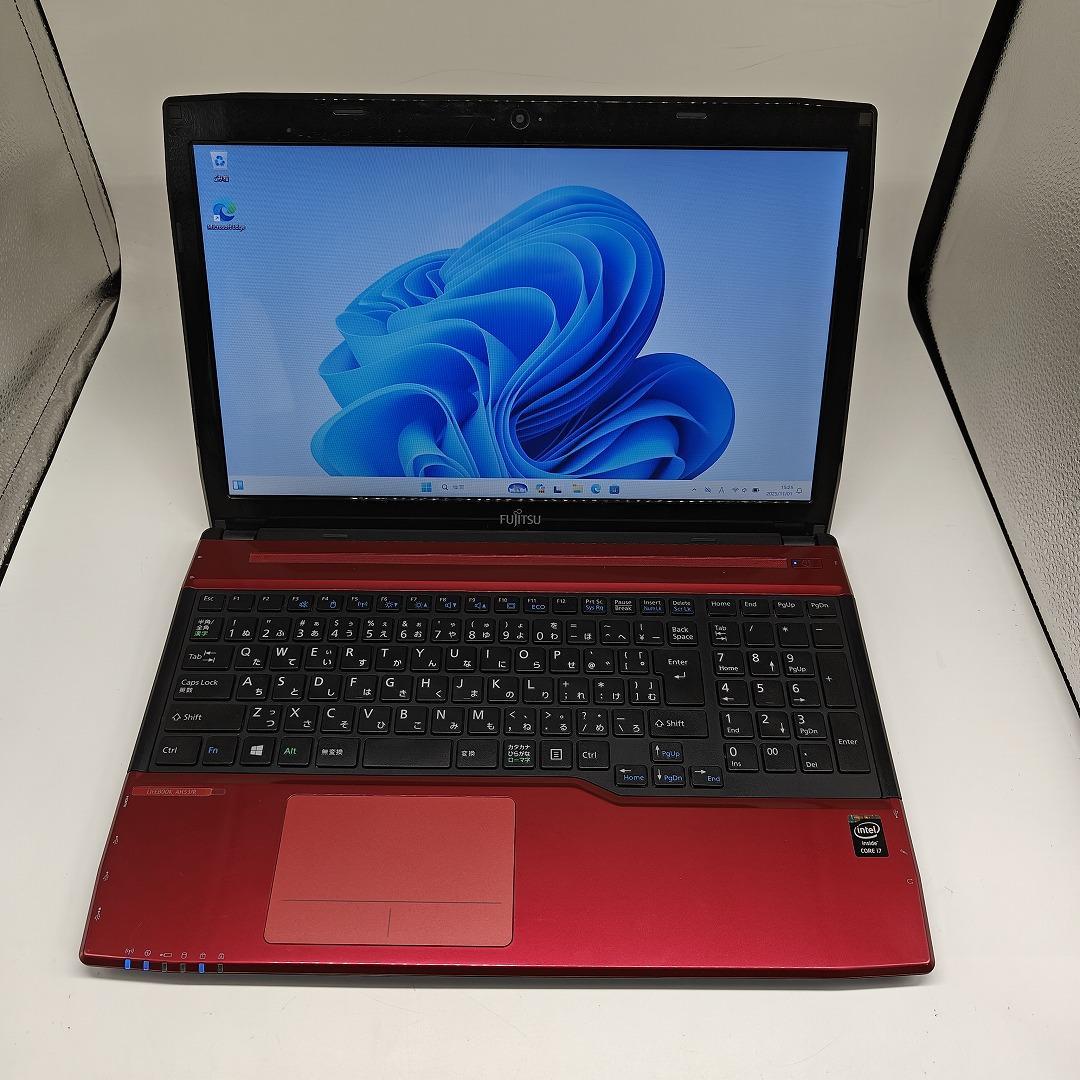 【富士通】AH53 爆速i7 SSD256GB 8GB レッド ノートPC