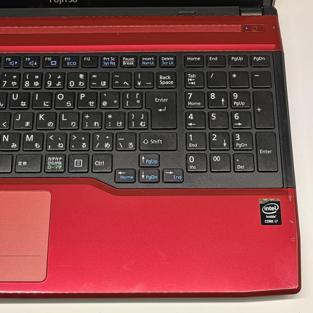【富士通】AH53 爆速i7 SSD256GB 8GB レッド ノートPC
