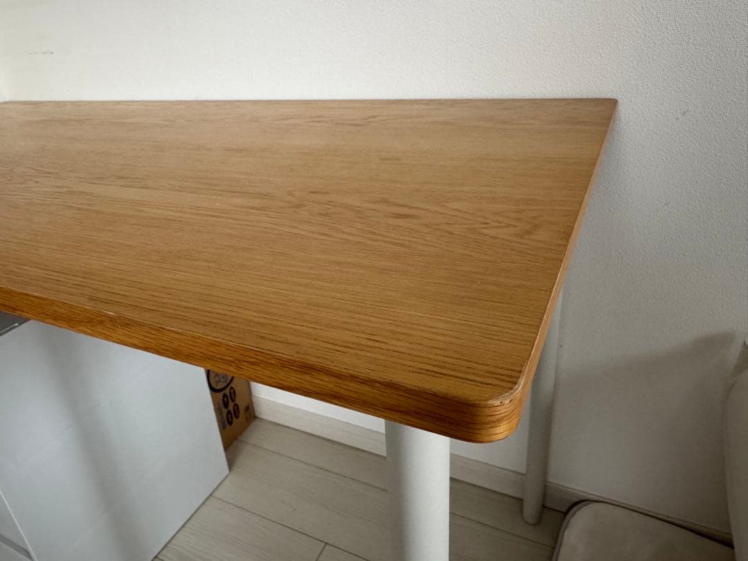 【無印良品】デスク　タモ材　スチール脚　幅120cm