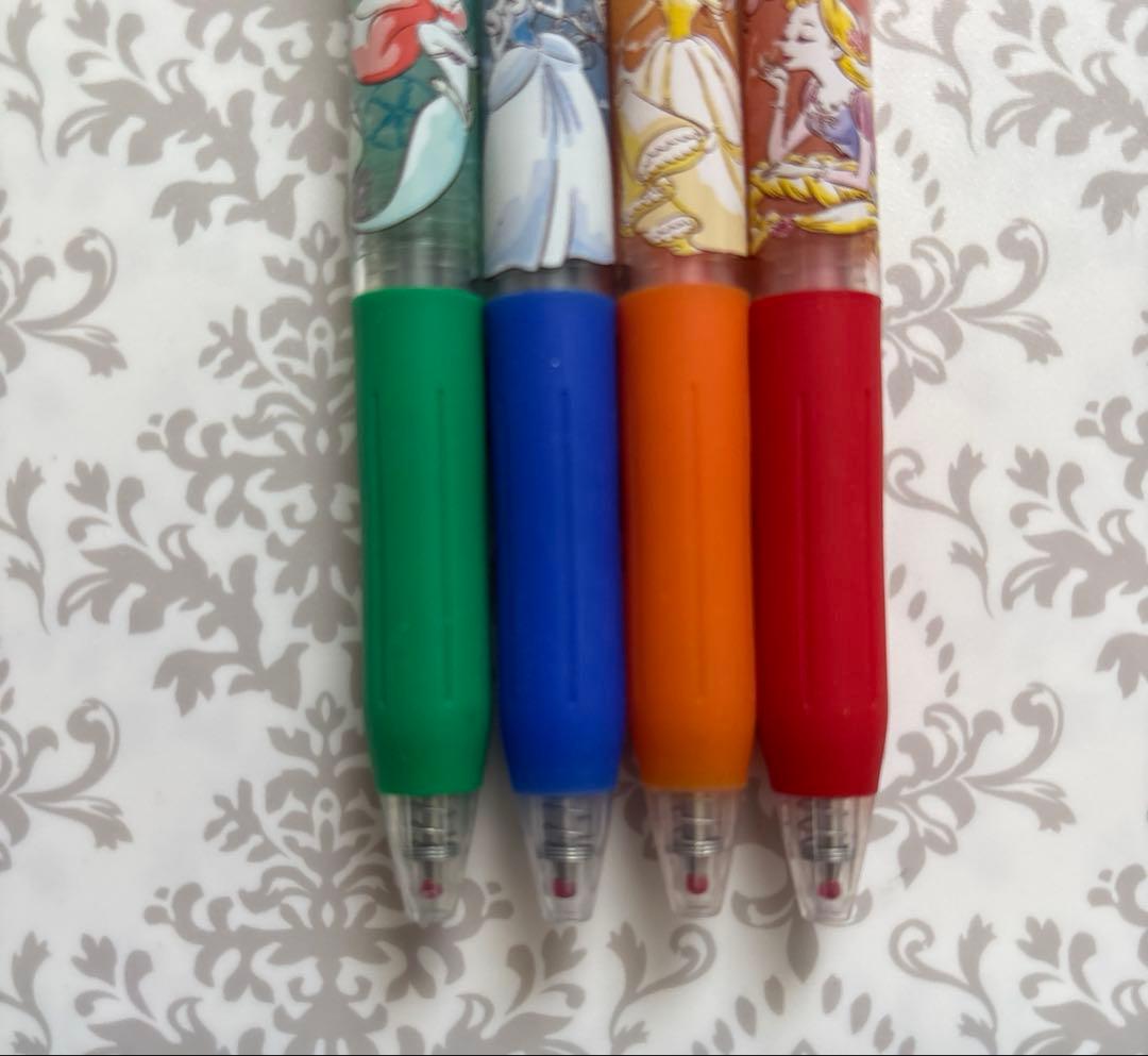 【未使用 樹脂玉付き】 限定 サラサクリップ ディズニープリンセス 4色セット