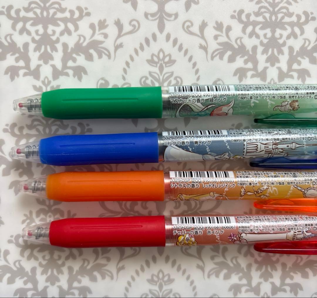 【未使用 樹脂玉付き】 限定 サラサクリップ ディズニープリンセス 4色セット