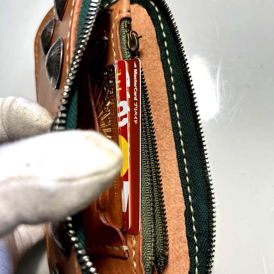 長財布ラウンドファスナーウォレットコンチョカスタム残り1点