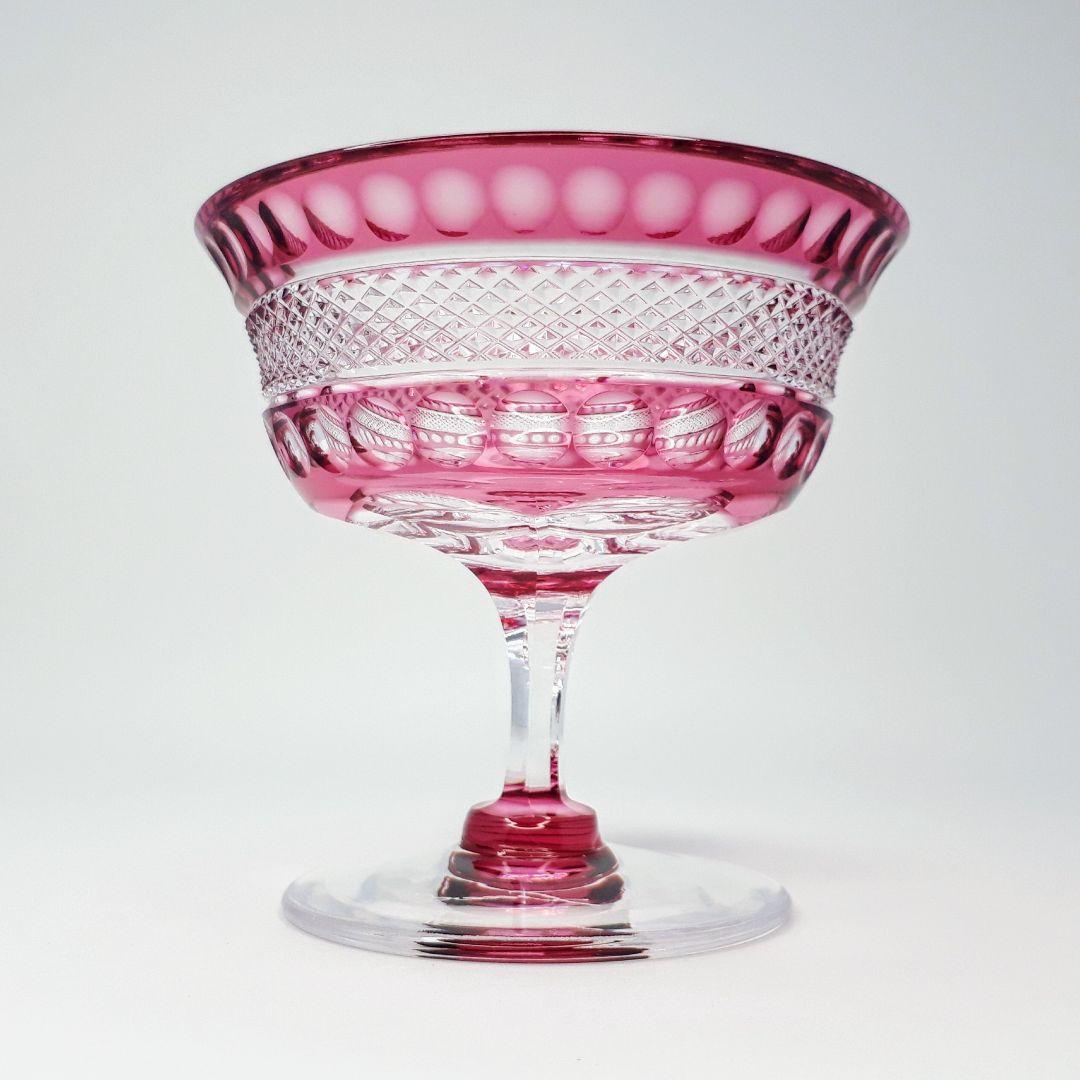 黒木国昭作　綾切子　馬上杯 　　　　　　現代ガラス芸術の巨匠 作品