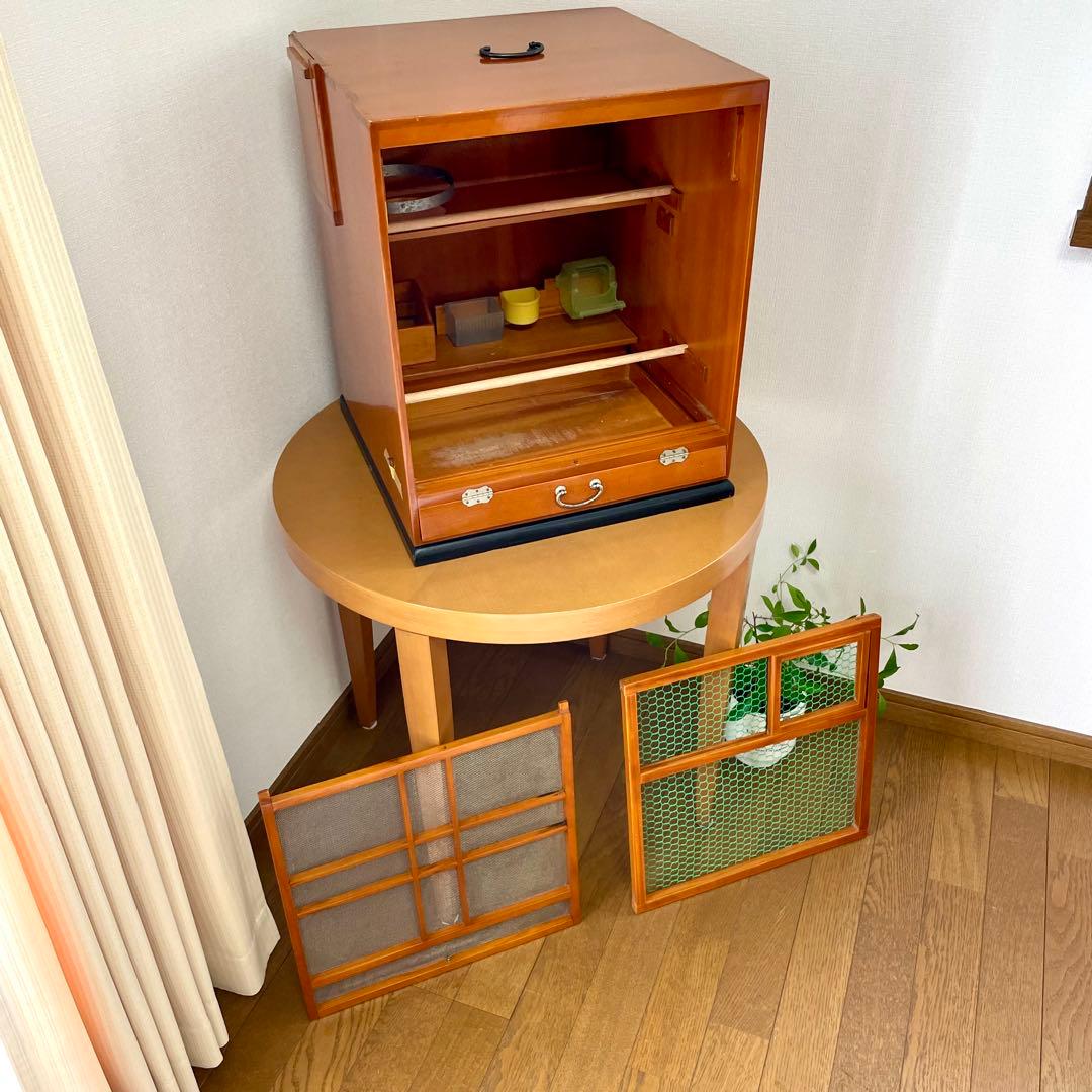 【無垢材】ビンテージ 木製 鳥籠 バードゲージ【アンティーク】