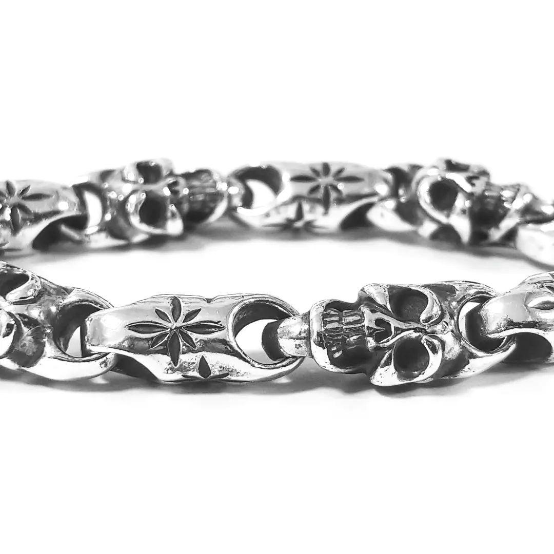 激レア！ ビルウォールレザー ベイビー スカル ミッドスター ブレスレット