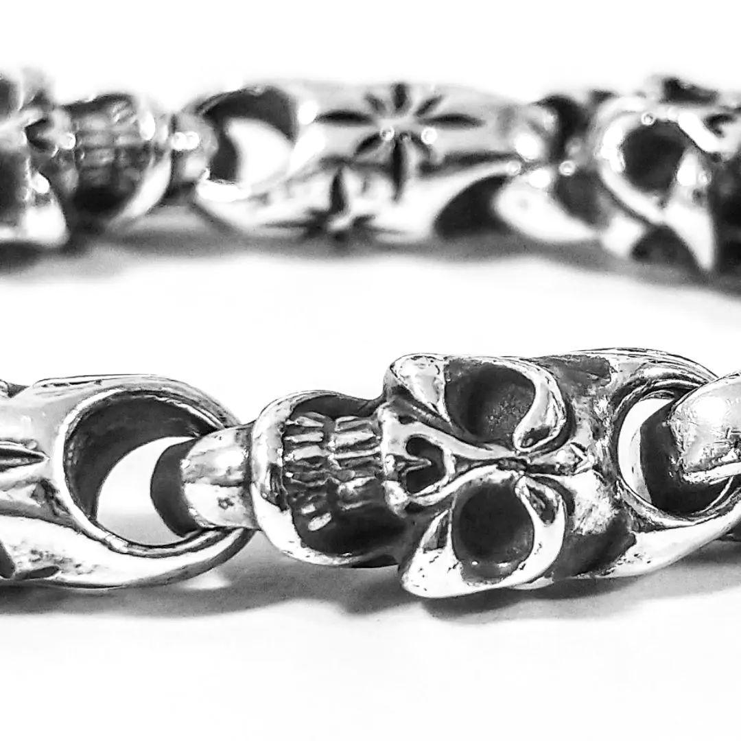 激レア！ ビルウォールレザー ベイビー スカル ミッドスター ブレスレット