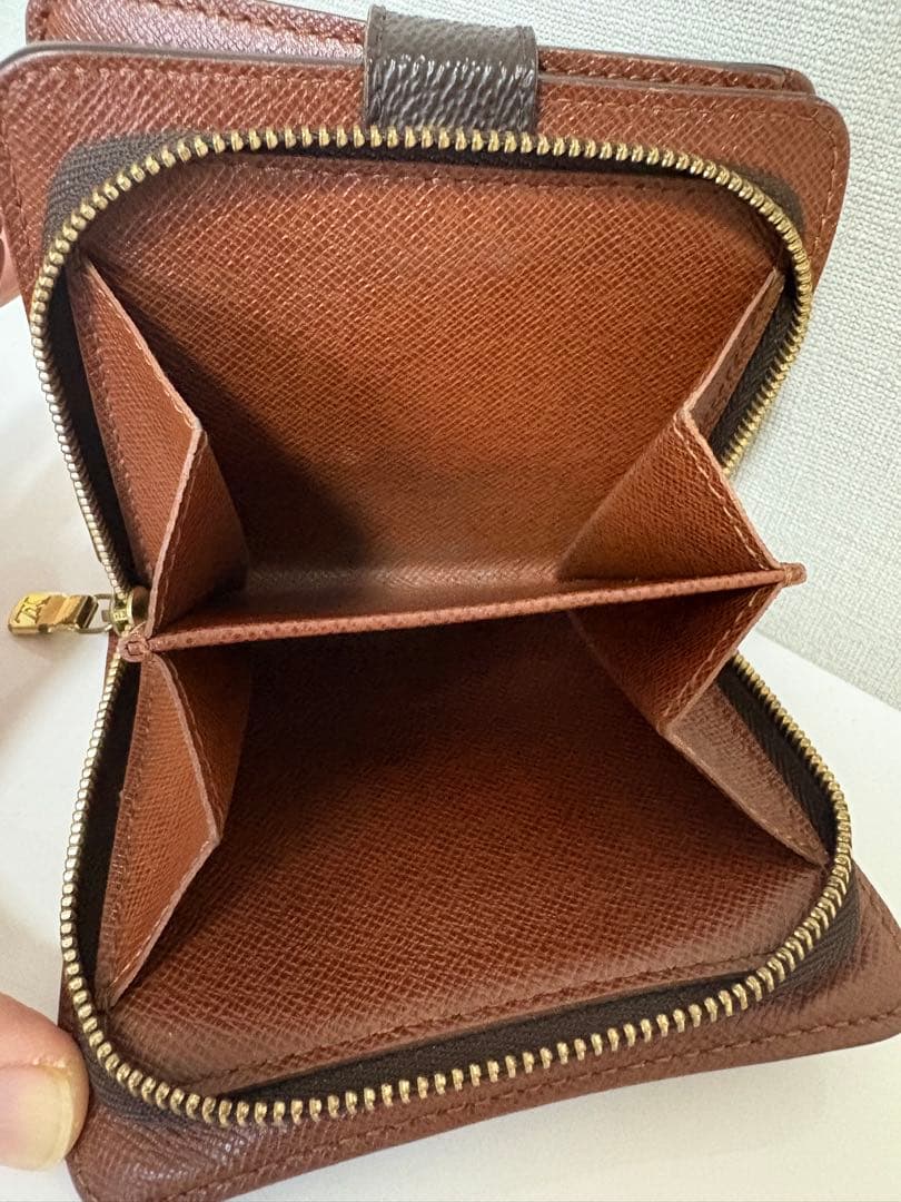 正規品 ルイヴィトン モノグラム 二つ折り財布 使用感あり 箱付