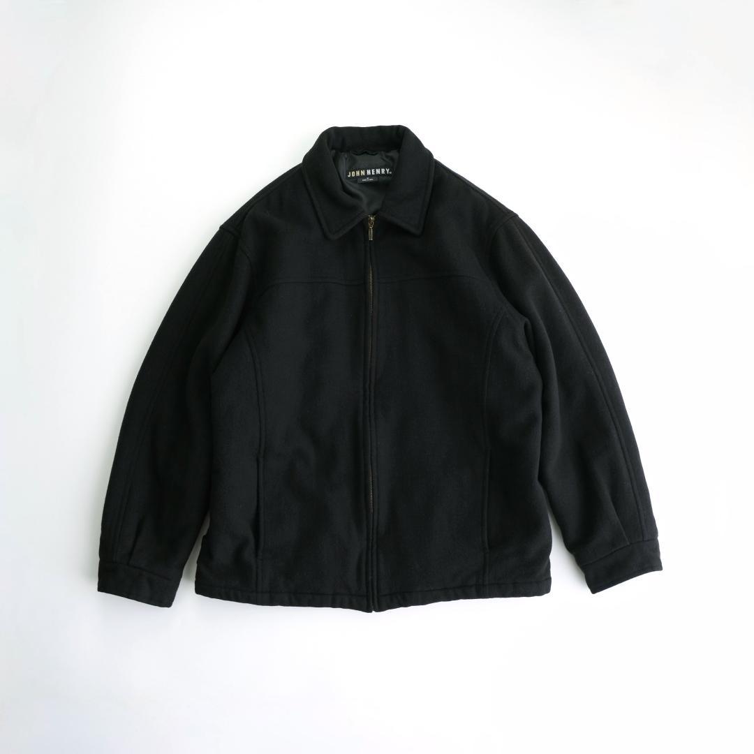 JOHN HENRY 中綿入りウールジャケット 黒 ブラック M