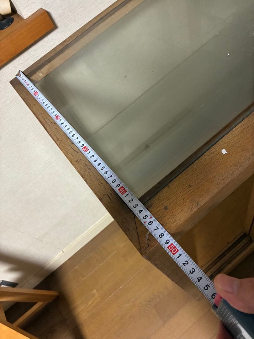 ガラスショーケース　　木製フレーム　引き取り限定