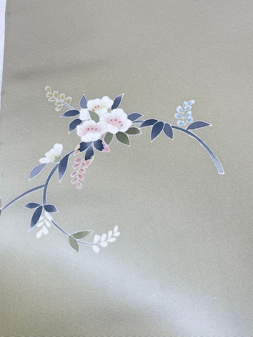 ビ*カ様 本場　加賀友禅　南克治　付下げ　反物　13.90m 濱ちりめん　パール