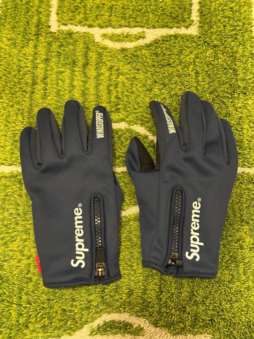 美品　Supreme Windstopper Zip Gloves ネイビー　M