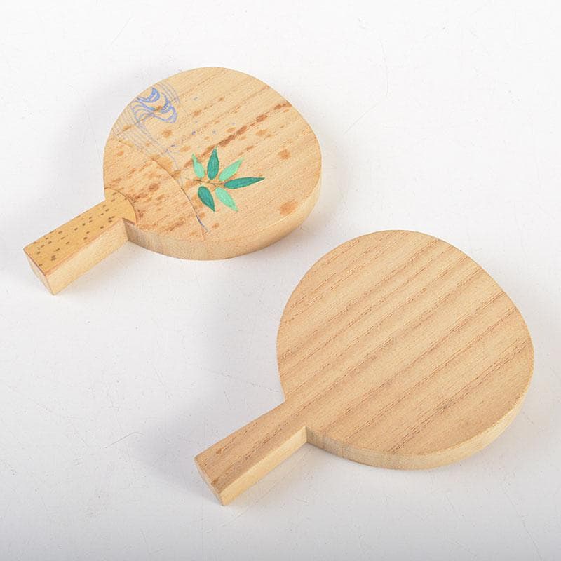 茶道具　道場宗廣造　葦に水　桐団扇香合　共箱　V　6785