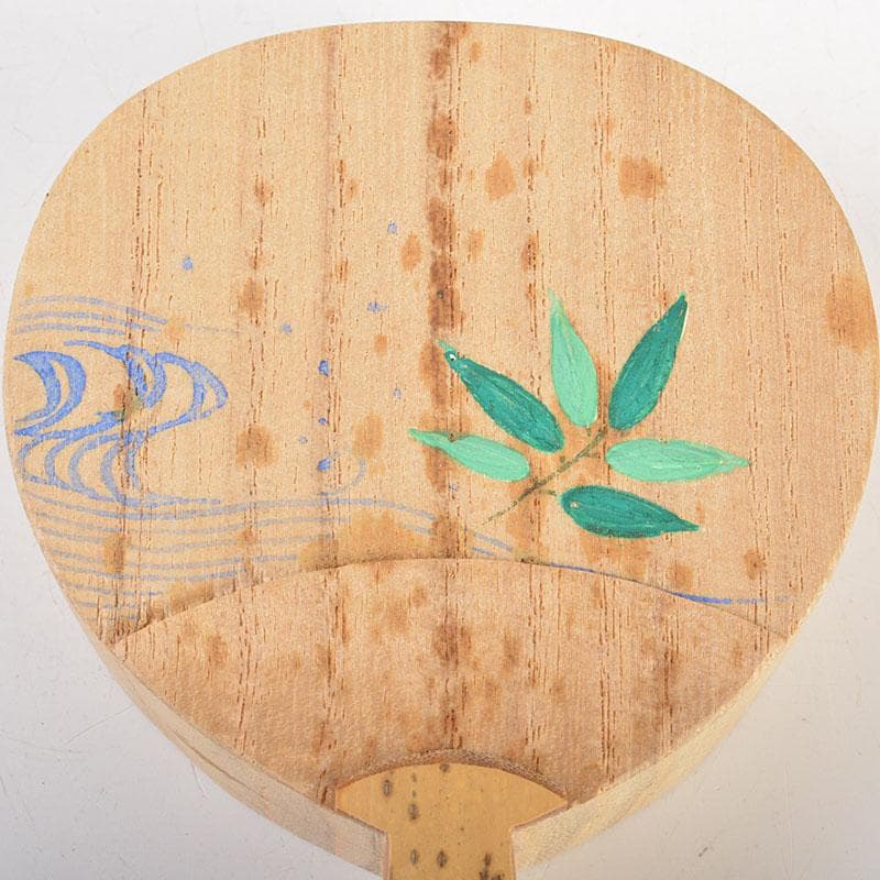 茶道具　道場宗廣造　葦に水　桐団扇香合　共箱　V　6785