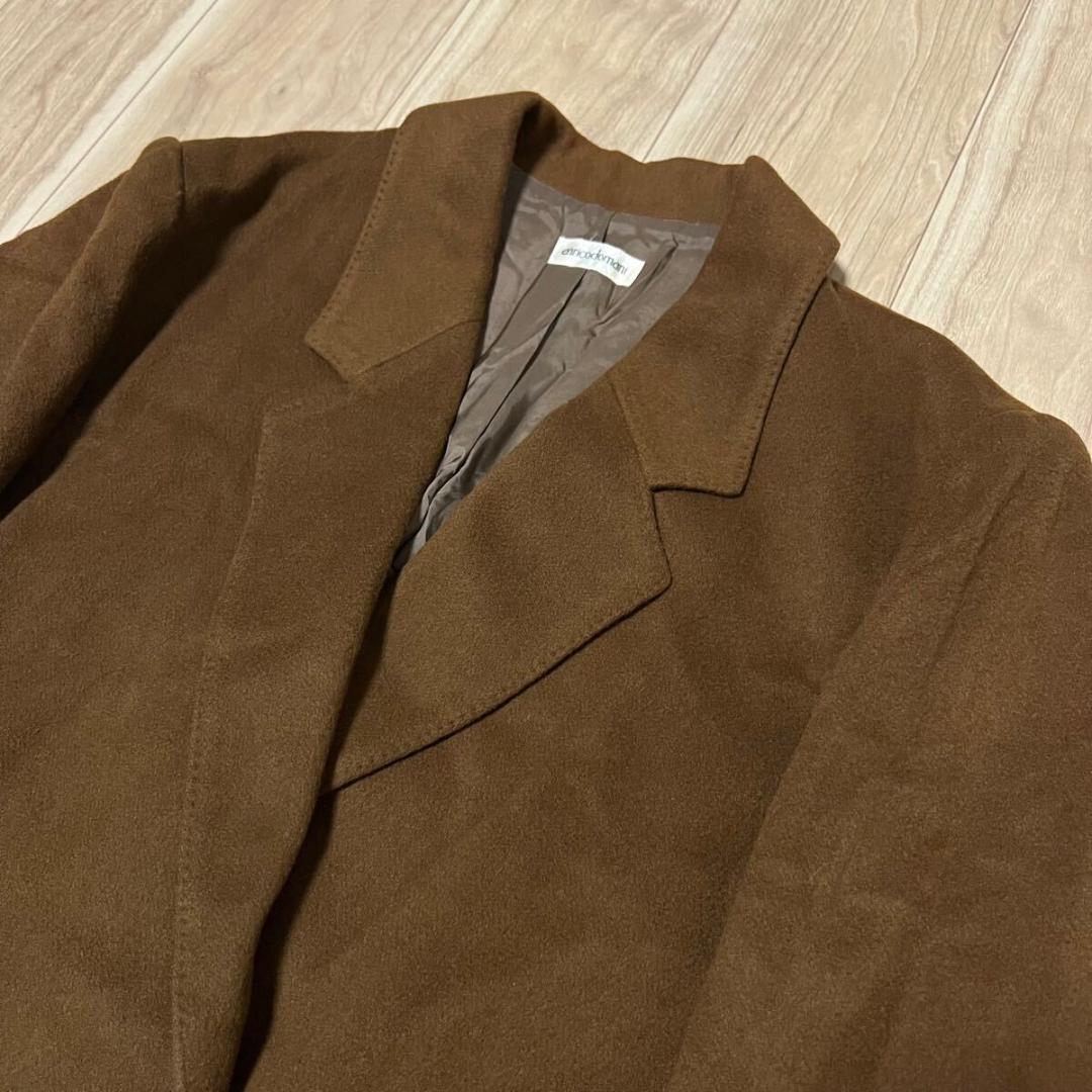 カシミア90% 高級 enricodomari コート 美品 R-6987