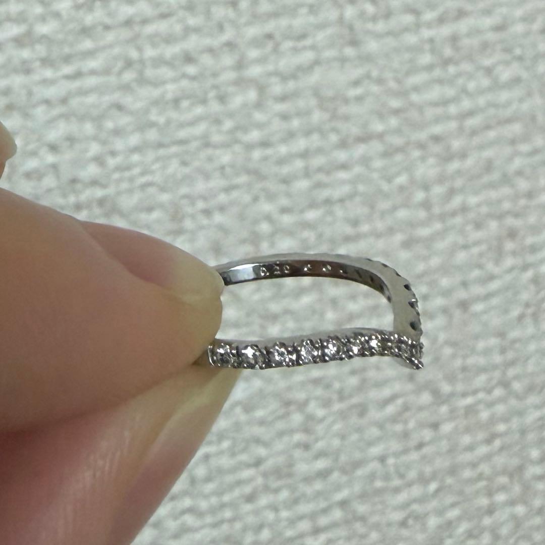 専用Pt900 ハーフエタニティ　Vリング ダイヤモンド0.20ct 2.0g
