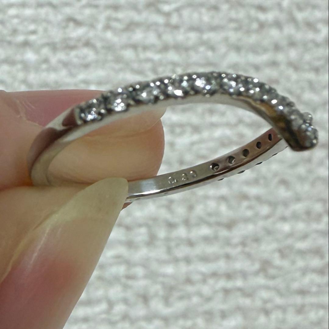 専用Pt900 ハーフエタニティ　Vリング ダイヤモンド0.20ct 2.0g