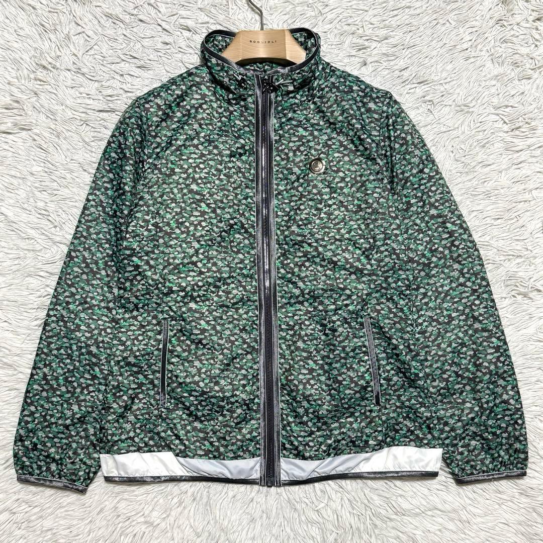 未使用級 ランバンスポール 総柄 フルジップ ダウンジャケット 薄手 ゴルフ