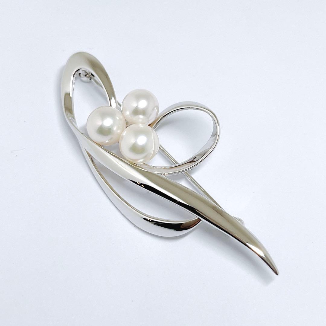 【新品同様】✨MIKIMOTO ミキモト パール　ブローチ フラワー　シルバー