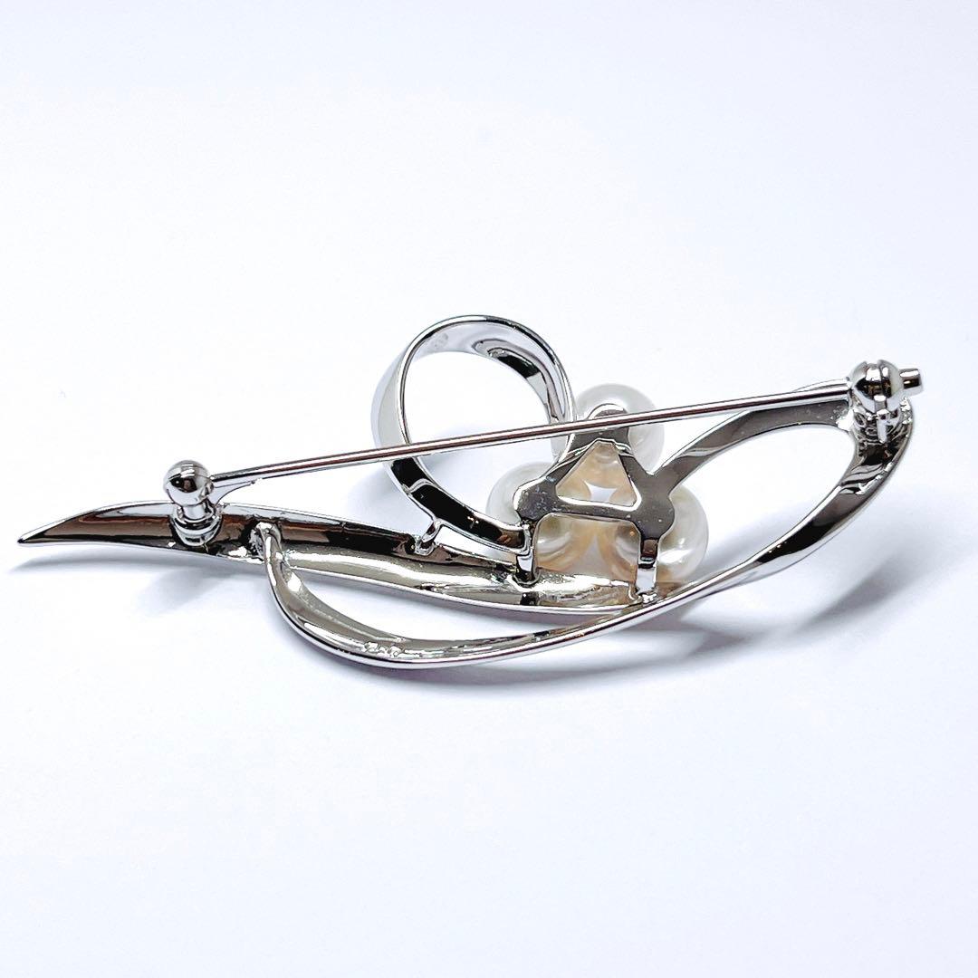【新品同様】✨MIKIMOTO ミキモト パール　ブローチ フラワー　シルバー