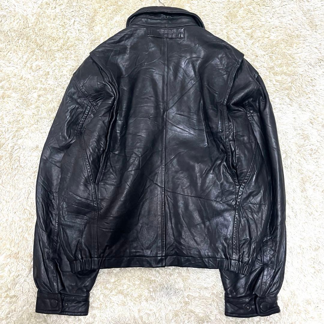 Nautica 名作 レザージャケット 90s　46　大きいサイズ　ノーティカ