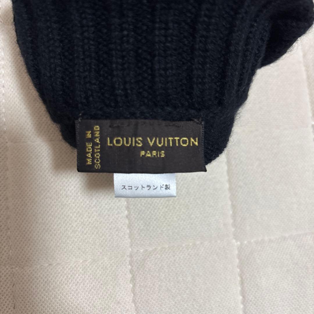 ルイヴィトンLOUIS VUITTONダミエ レザーパッチ カシミヤ100％手袋