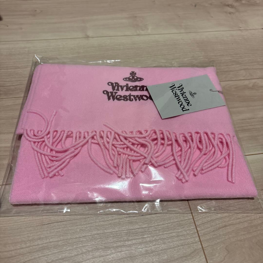 新品 ヴィヴィアンウエストウッド Vivienne マフラー ピンク タグ付き