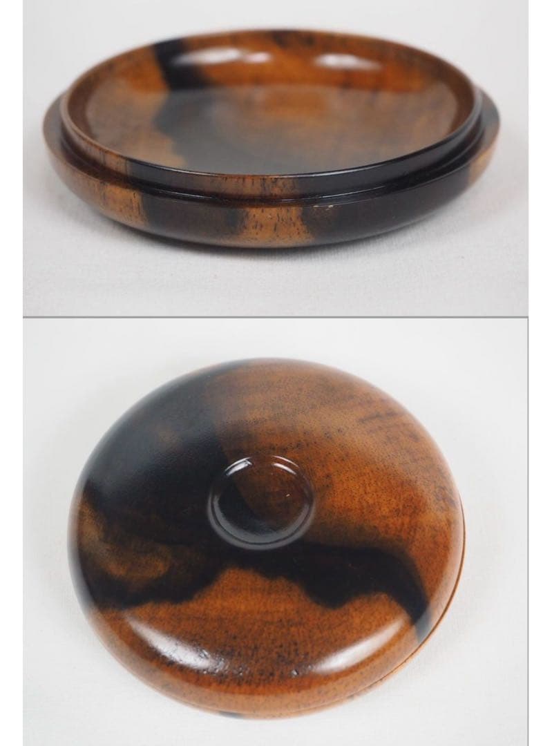 送料無料　極上品　銘木黒柿　鈴虫蒔絵螺鈿香合　秀逸作　茶道具