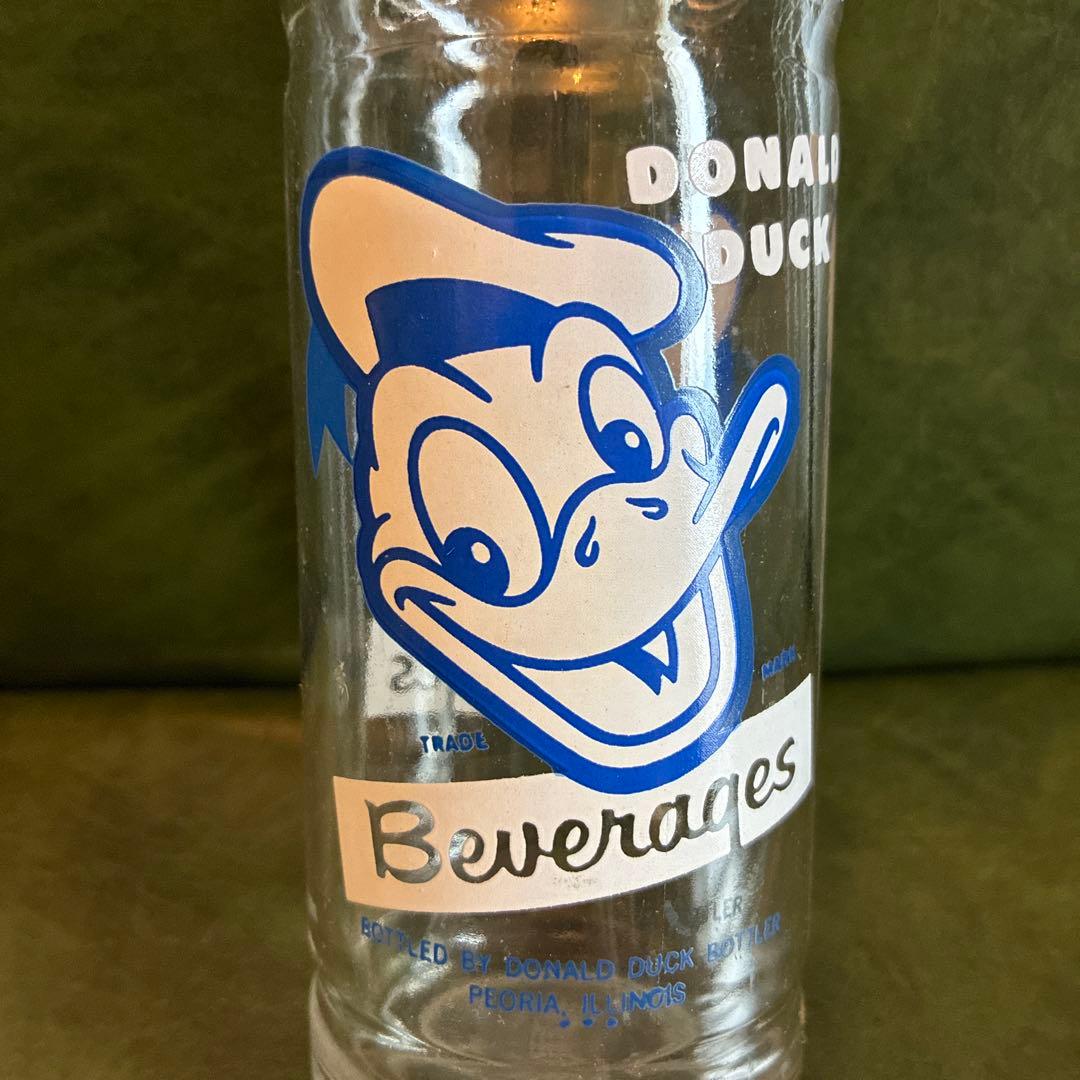 希少 50〜60's ドナルドダック ビバレッジ ガラスソーダボトル ディズニー