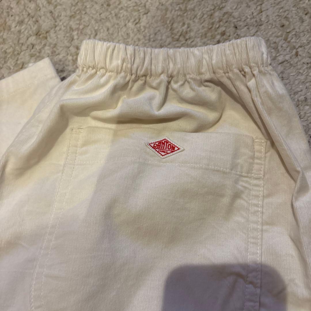 ダントン　コーデュロイ　ストレッチテーパードパンツ　36 オフホワイト