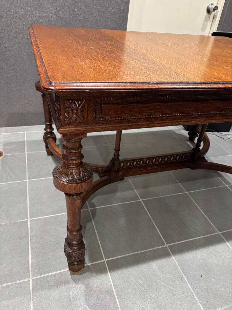 アンティーク　センターテーブル　オーク材テーブル