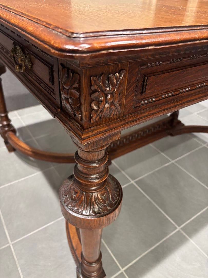 アンティーク　センターテーブル　オーク材テーブル