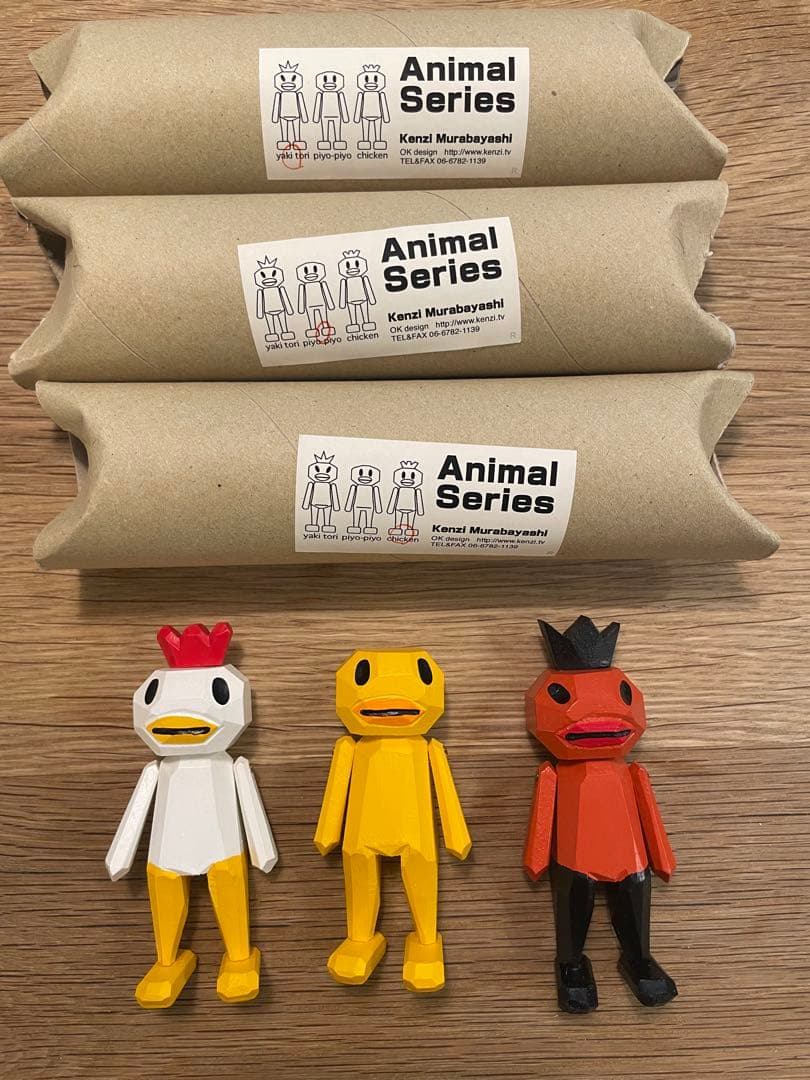 ムラバヤシケンジ 木彫アート 3体セット y