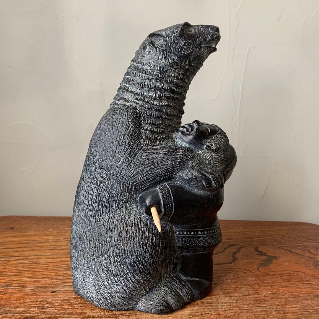 ビンテージ　シロクマ　エスキモー　ネイティブアメリカン　ハンドクラフト　彫刻